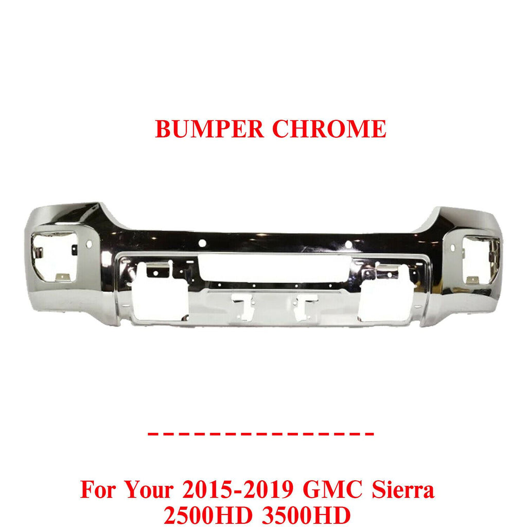 Front Bumper Cover Chrome For 2015-2019 GMC Sierra 2500HD 3500HD