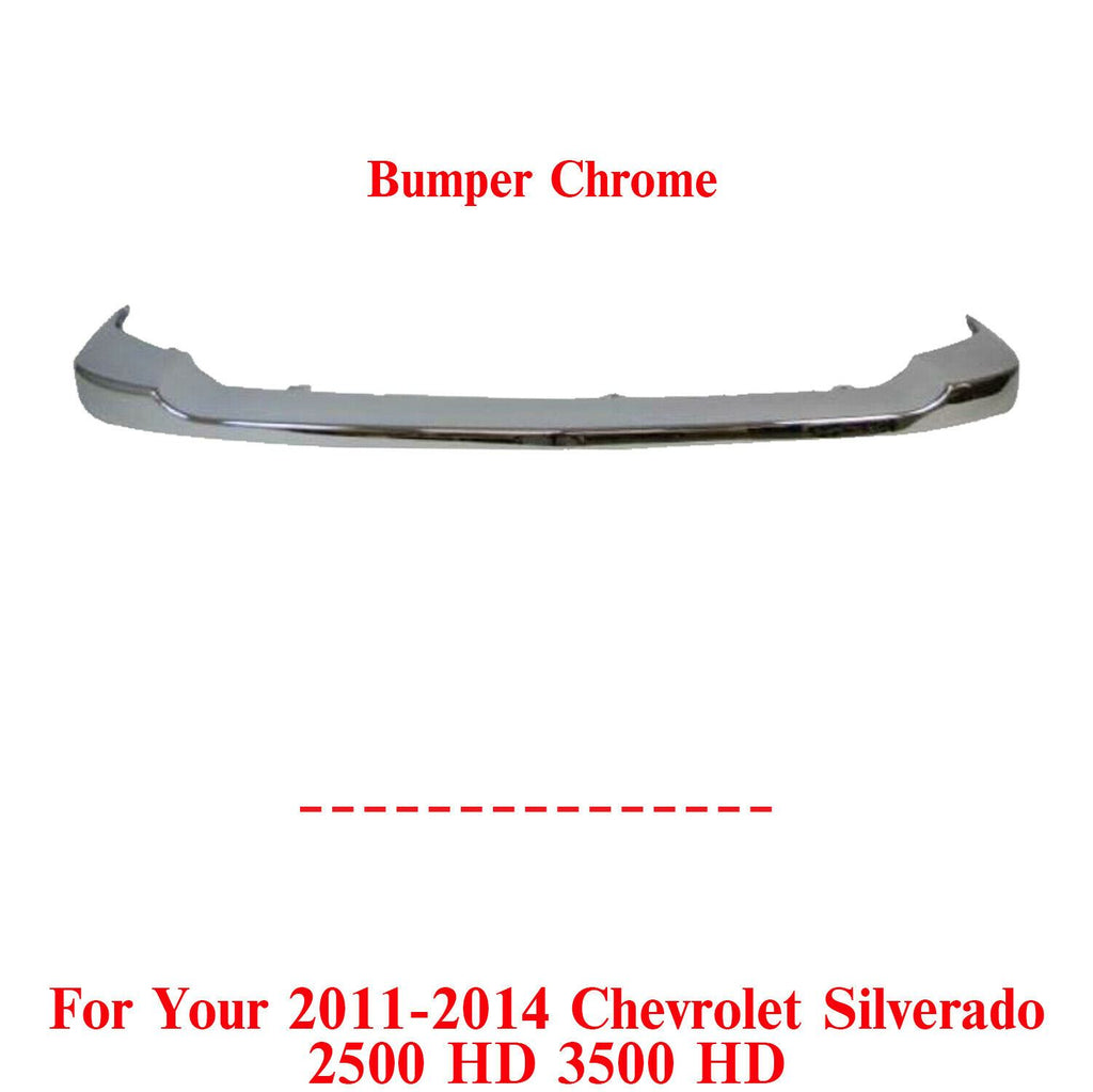 Front Bumper Upper Cap Chrome For 2011-2014 Chevrolet Silverado 2500HD 3500HD