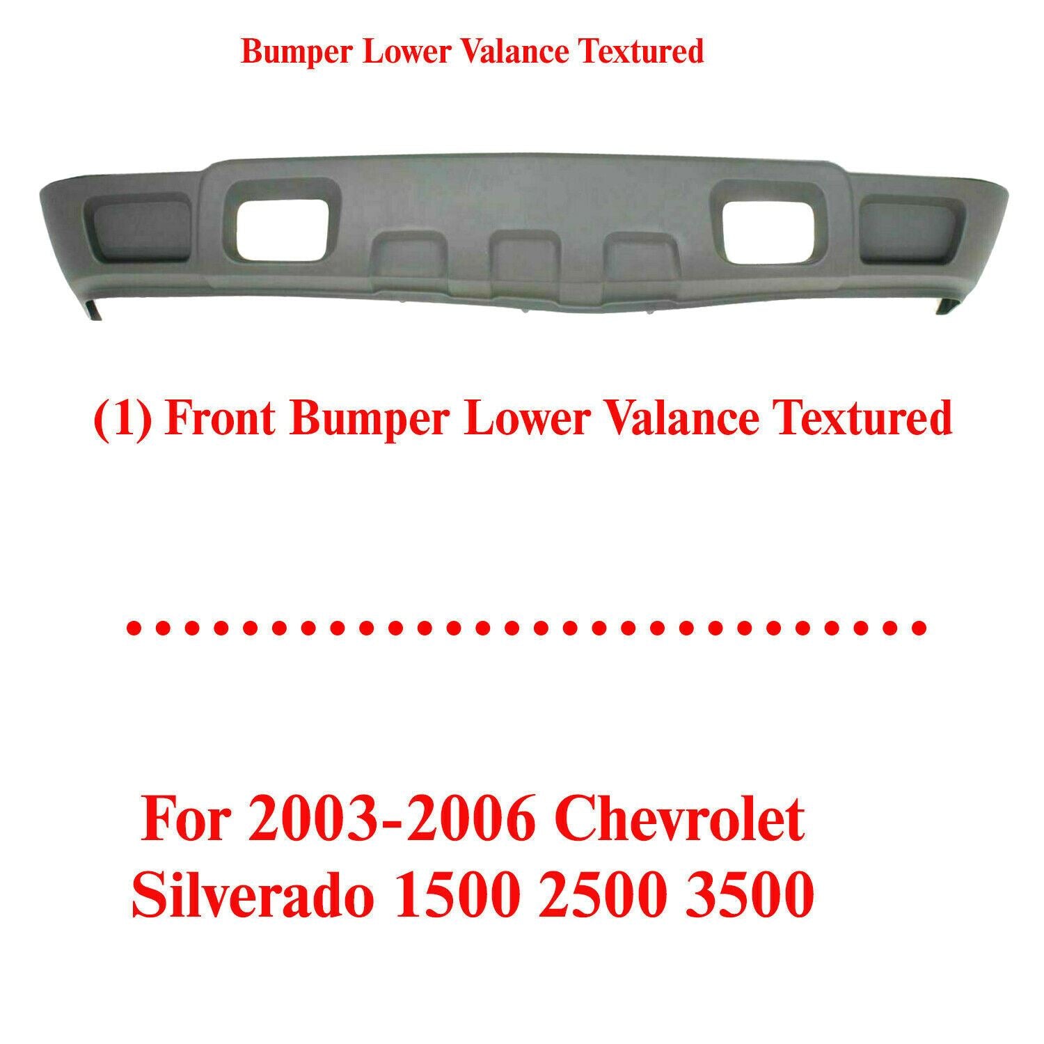Front Lower Valance Textured For 2003-2007 Chevrolet Silverado