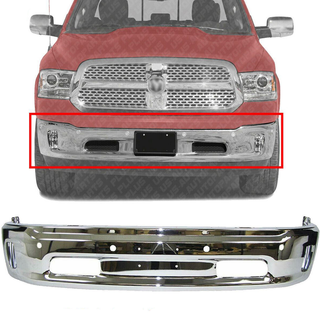 Front Bumper Lower Chrome with Fog Light Holes For 2014-2018 Ram 1500