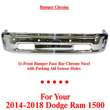 Load image into Gallery viewer, Front Bumper Lower Chrome with Fog Light Holes For 2014-2018 Ram 1500