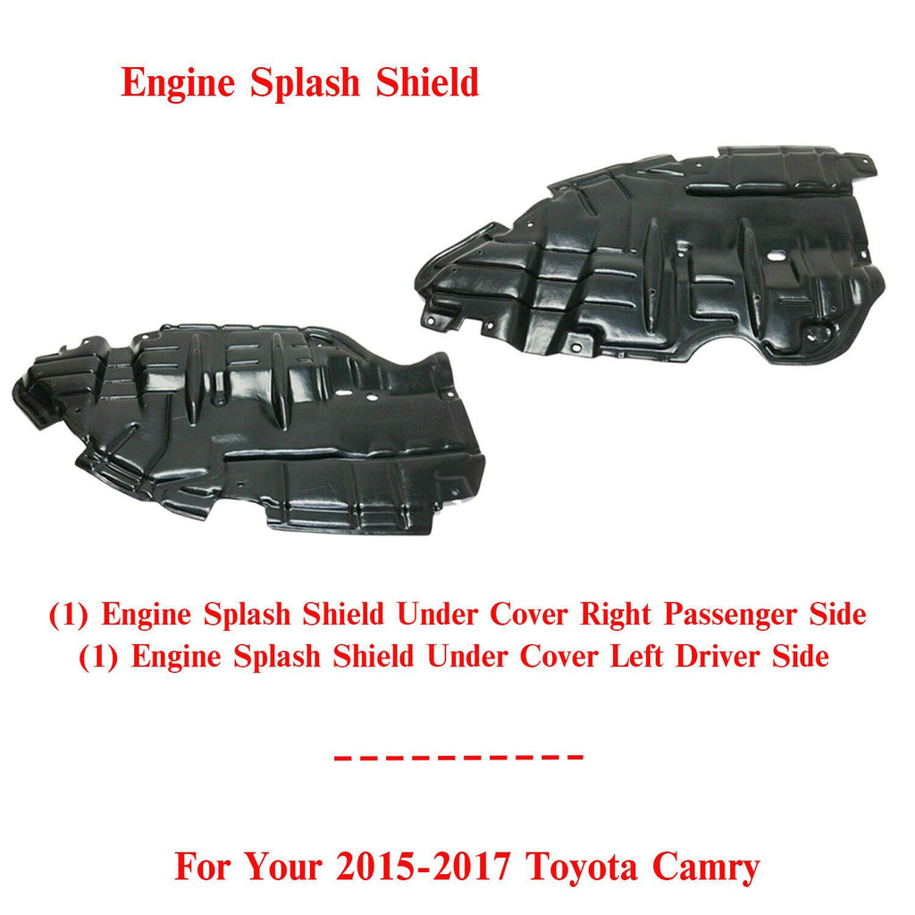 Left + Right Undercover Engine Splash Shields For 2015-2017 Toyota Camry