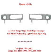 Load image into Gallery viewer, Front Sight Shield pair w/o Fog Light For 94-01 Dodge Ram 1500 94-02 2500 3500