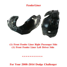 Load image into Gallery viewer, Front Splash Shield Fender Liners LH + RH Side For 2008-2014 Dodge Challenger
