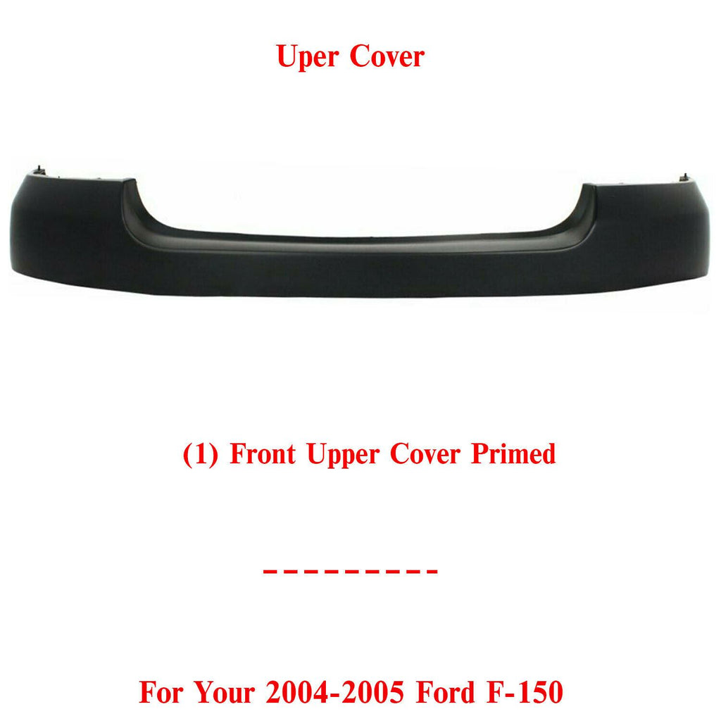 Front Bumper Upper Cover Primed With Fender Molding Holes For 04-06 Ford F-150