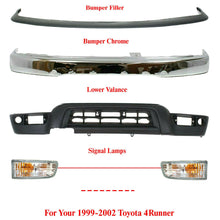 Load image into Gallery viewer, Front Bumper Chrome + Apron Filler + Signal lights For 1999-2002 Toyota 4RUNNER