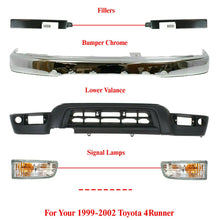 Load image into Gallery viewer, Front Chrome Bumper+Filler+Valance+Signal Lamps  For 1999-2002 Toyota 4Runner