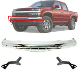 Front Chrome Steel Bumper Face Bar for 2004-2012 Chevy Chevrolet Colorado