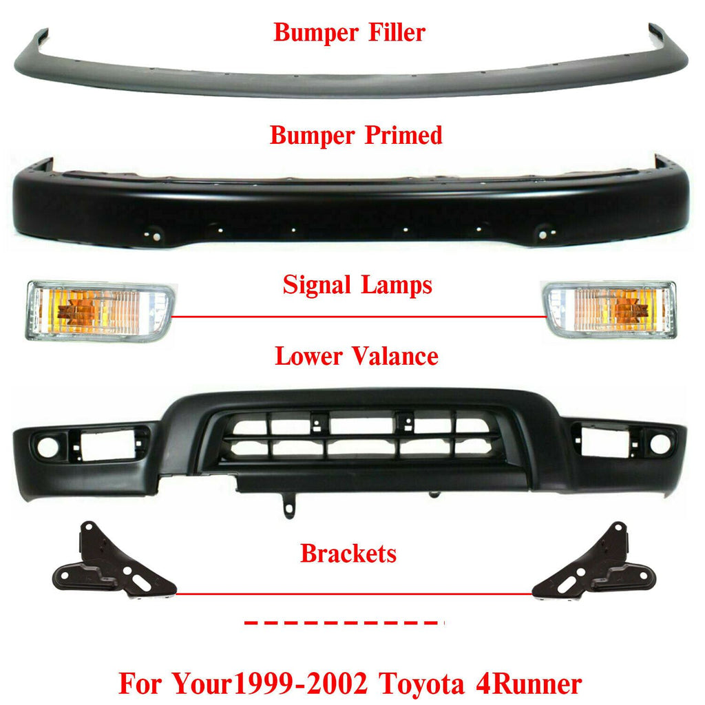 Front Bumper Kit Primed + Brackets + Signal Lights For 1999-2002 Toyot – US  AUTO PARTS PLUS
