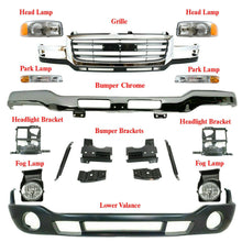 Load image into Gallery viewer, Front Bumper with Brackets Kit + Grille+Fog for 2003-2006 GMC Sierra 2500HD 3500