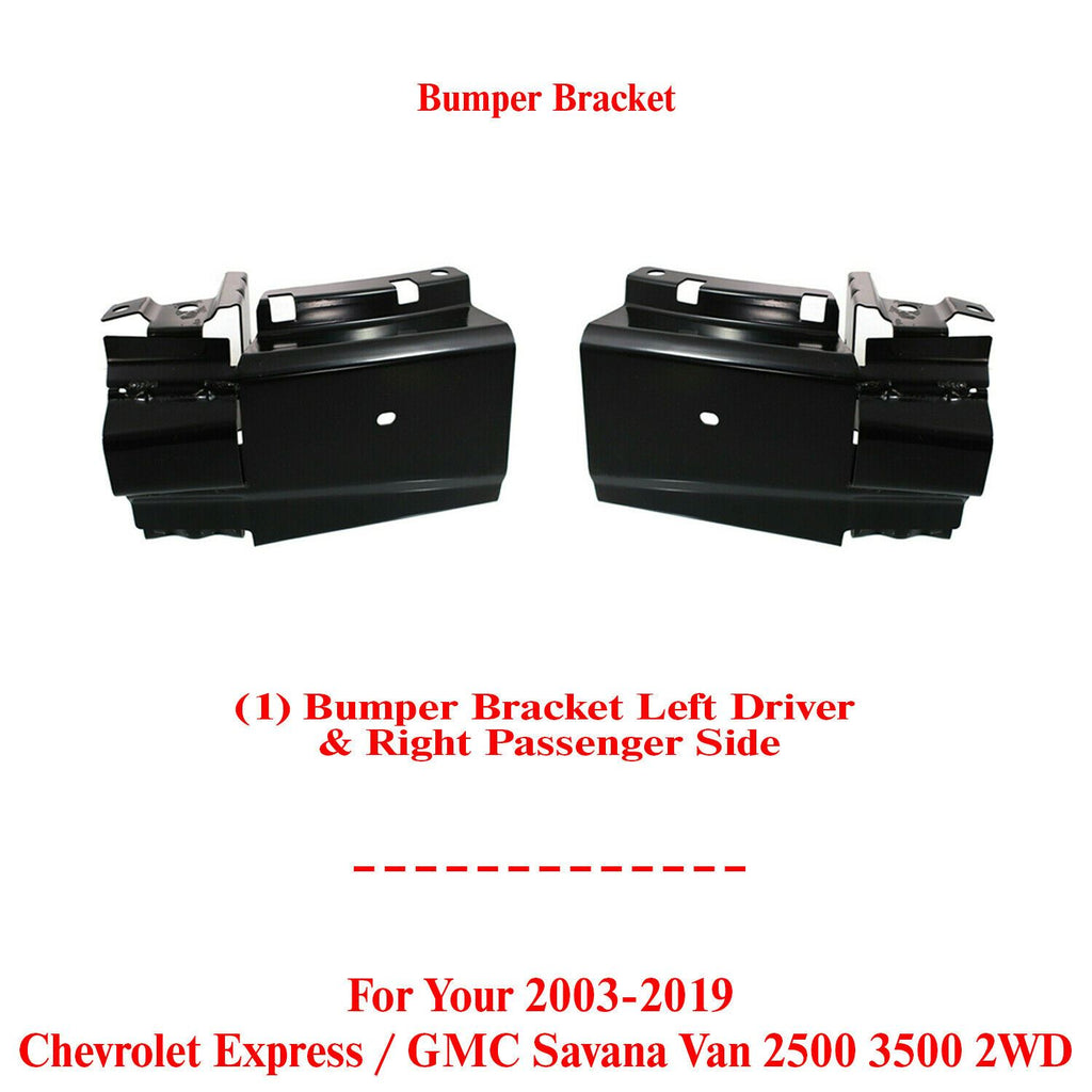Front Bumper Brackets LH + RH For 2003-2019 Express / Savana Van 2500 3500