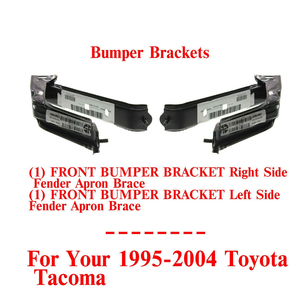 Left & Right Front Bumper Bracket Fender Apron Brace For 1995-2004 Toyota Tacoma