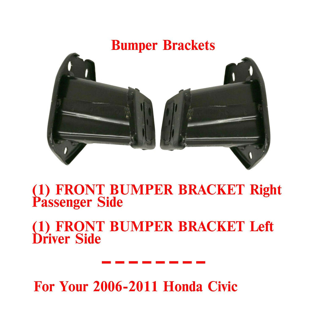 Front Bumper Bracket Left And Right Side For 2006-2011 Honda Civic Coupe / Sedan