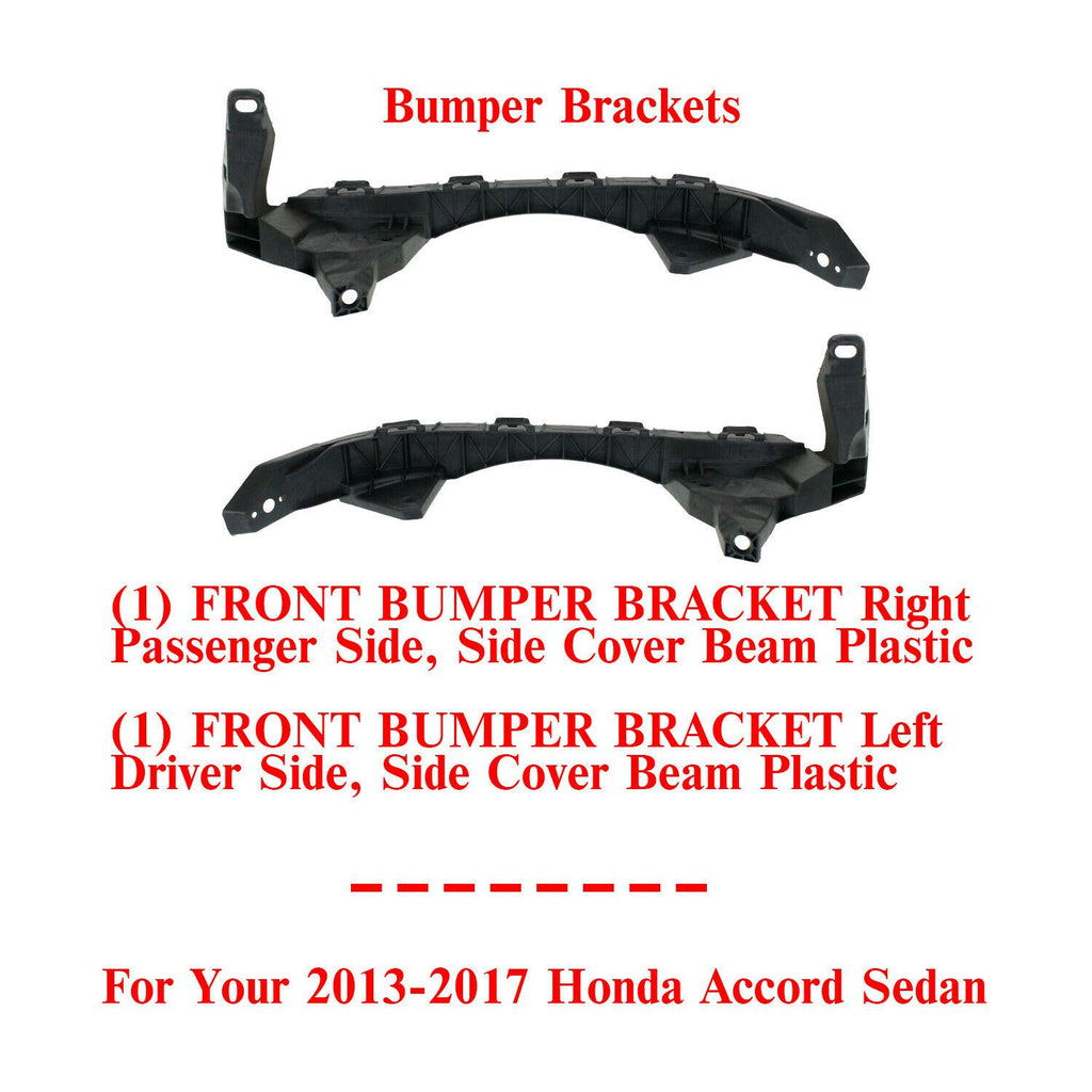 Front Bumper Bracket Set Side Cover Beam For 2013-2017 Honda Accord