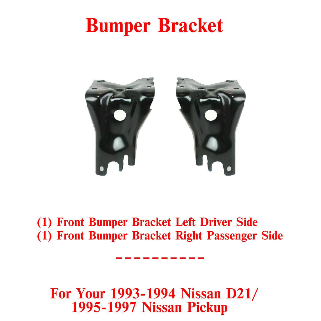 Front Bumper Mounting Bracket Set For 1993-1994 Nissan D21 / 95-97 Pickup 2WD