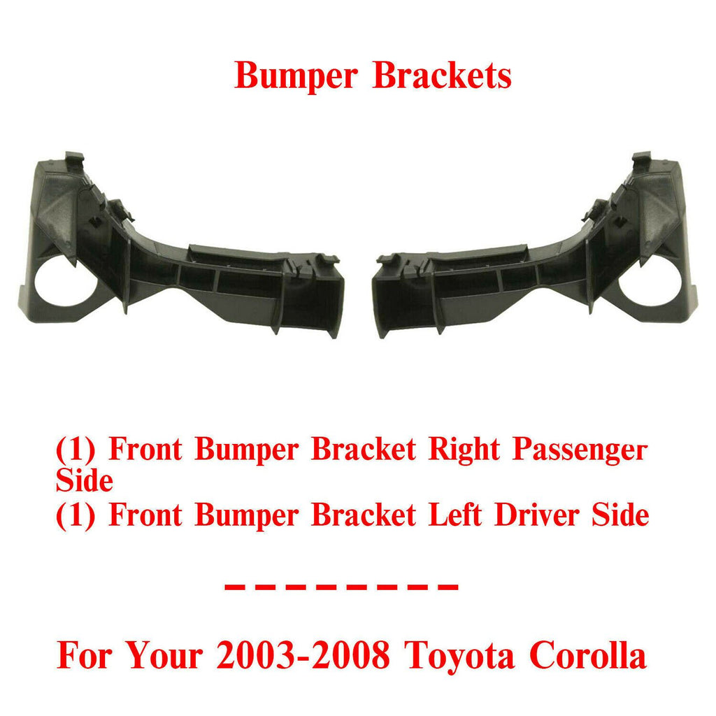 Front Bumper Bracket Right + Left Side For 2003-2008 Toyota Corolla