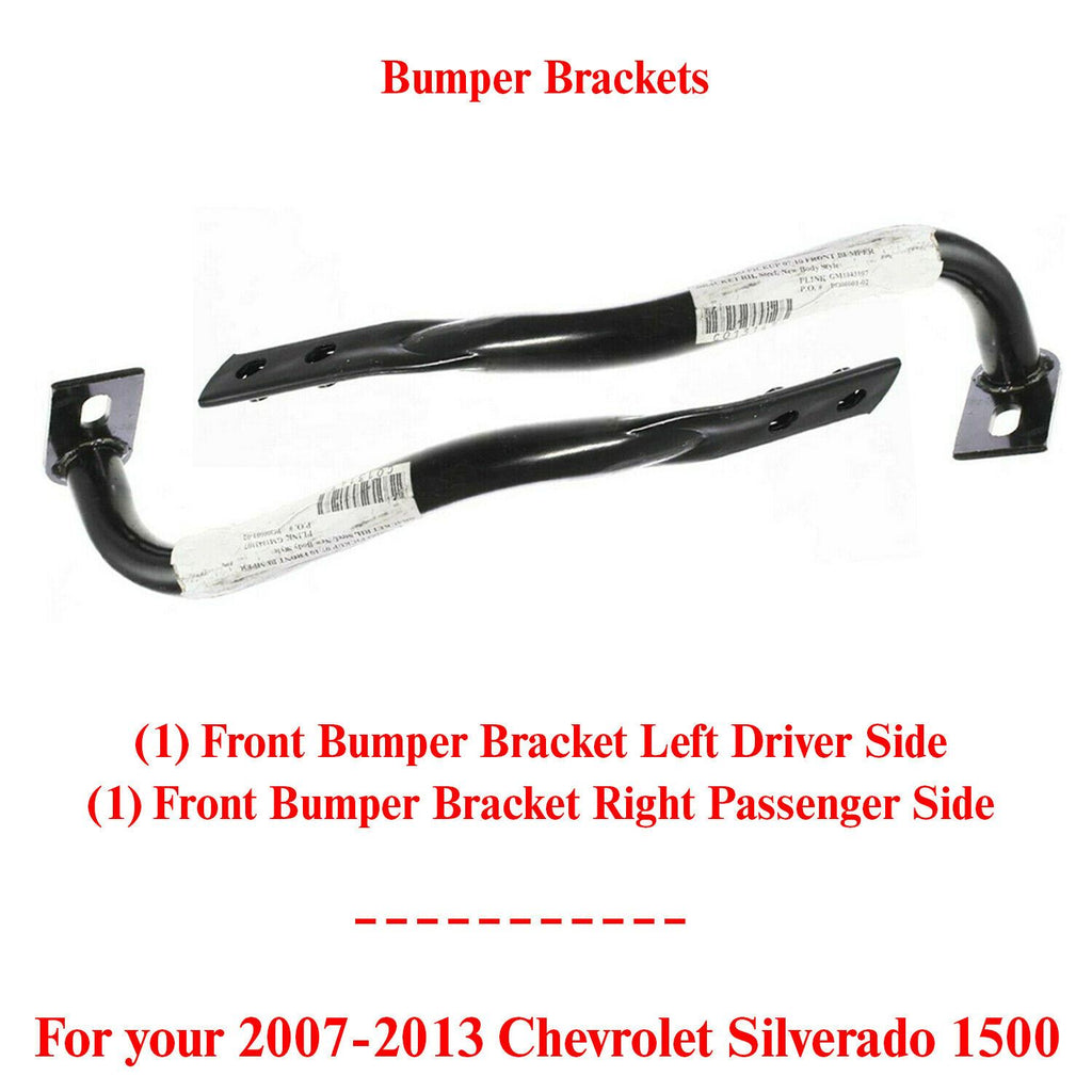 New Front Driver & Passenger Bumper Bracket Set For 07-13 Silverado Sierra 1500