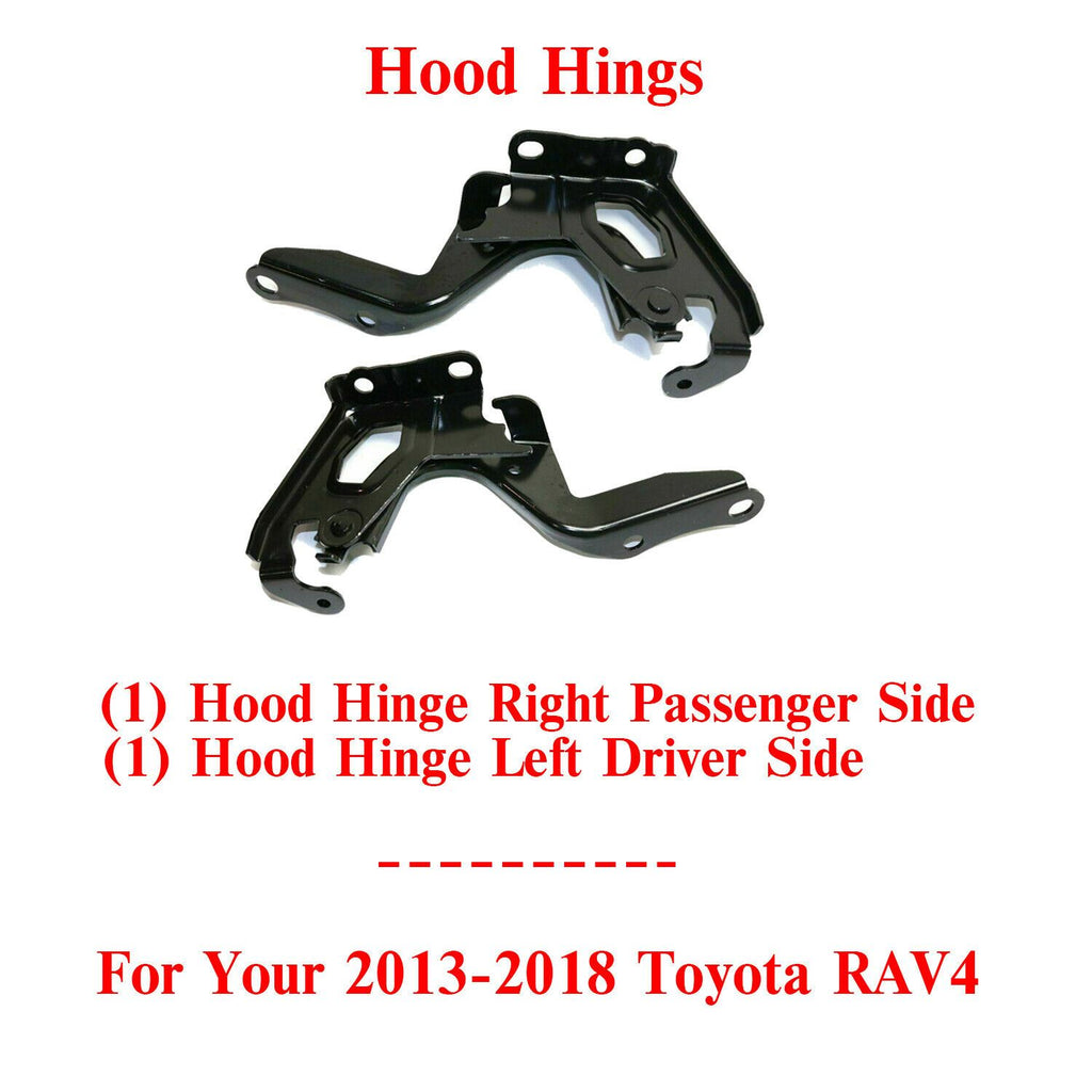 Set of 2 Hood Hinges Driver and Passenger Side For 2013-2018 Toyota RAV4
