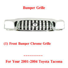 Load image into Gallery viewer, Front Grille Chrome with Emblem Provision For 2001-2004 Toyota Tacoma 4WD