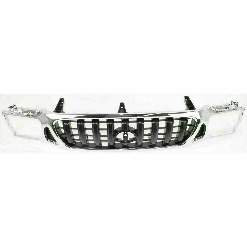 Front Grille Chrome with Emblem Provision For 2001-2004 Toyota Tacoma 4WD