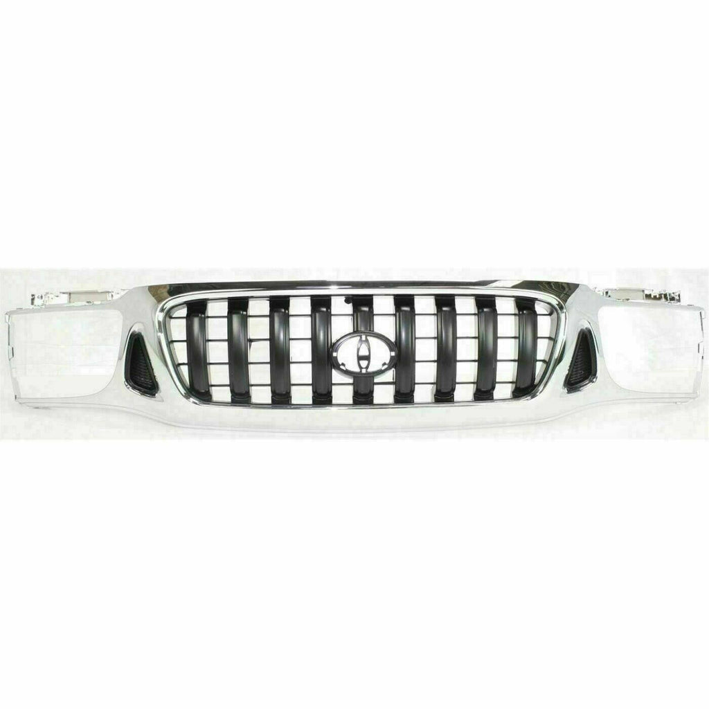 Front Grille Chrome with Emblem Provision For 2001-2004 Toyota Tacoma 4WD