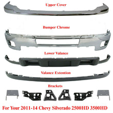 Load image into Gallery viewer, Front Bumper Chrome Kit For 2011-2014 Chevrolet Silverado 2500HD 3500