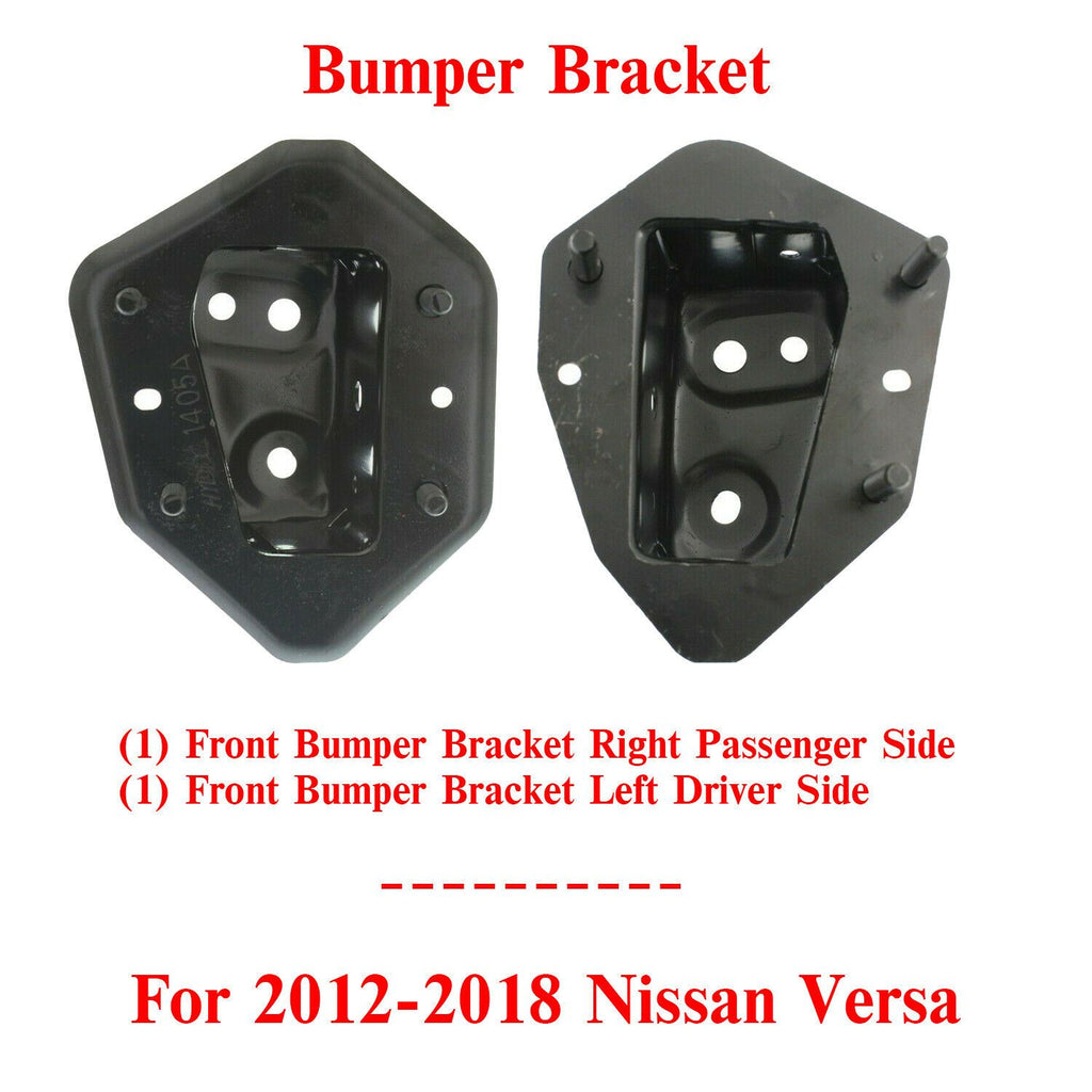 Front Steel Bumper Bracket Set For 2012-2018 Nissan Versa Sedan