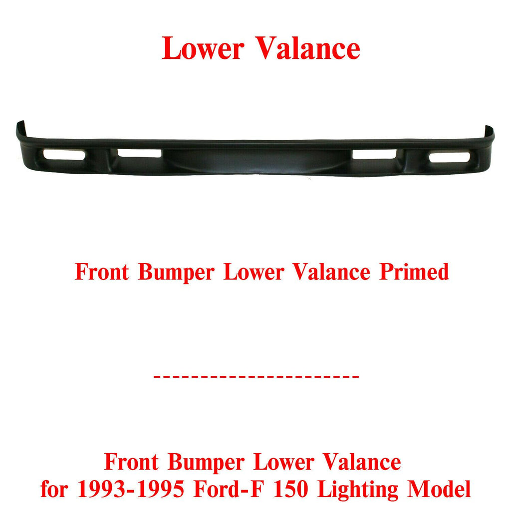 Front Bumper Lower Valance Primed Plastic For 1993-95 Ford F-150 Lightning Model