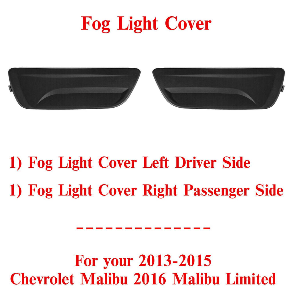 Fog Light Cover Set of 2 Left and Right Side For 2013-15 Chevy Malibu / 2016 Ltd