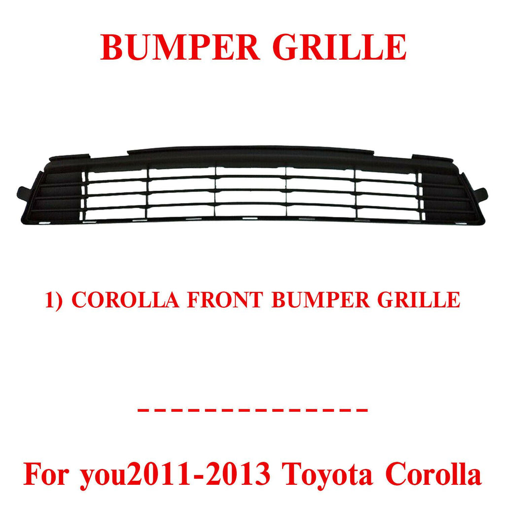 Front Bumper Lower Grille Textured Face Bar Plastic For 2011-2013 Toyota corolla