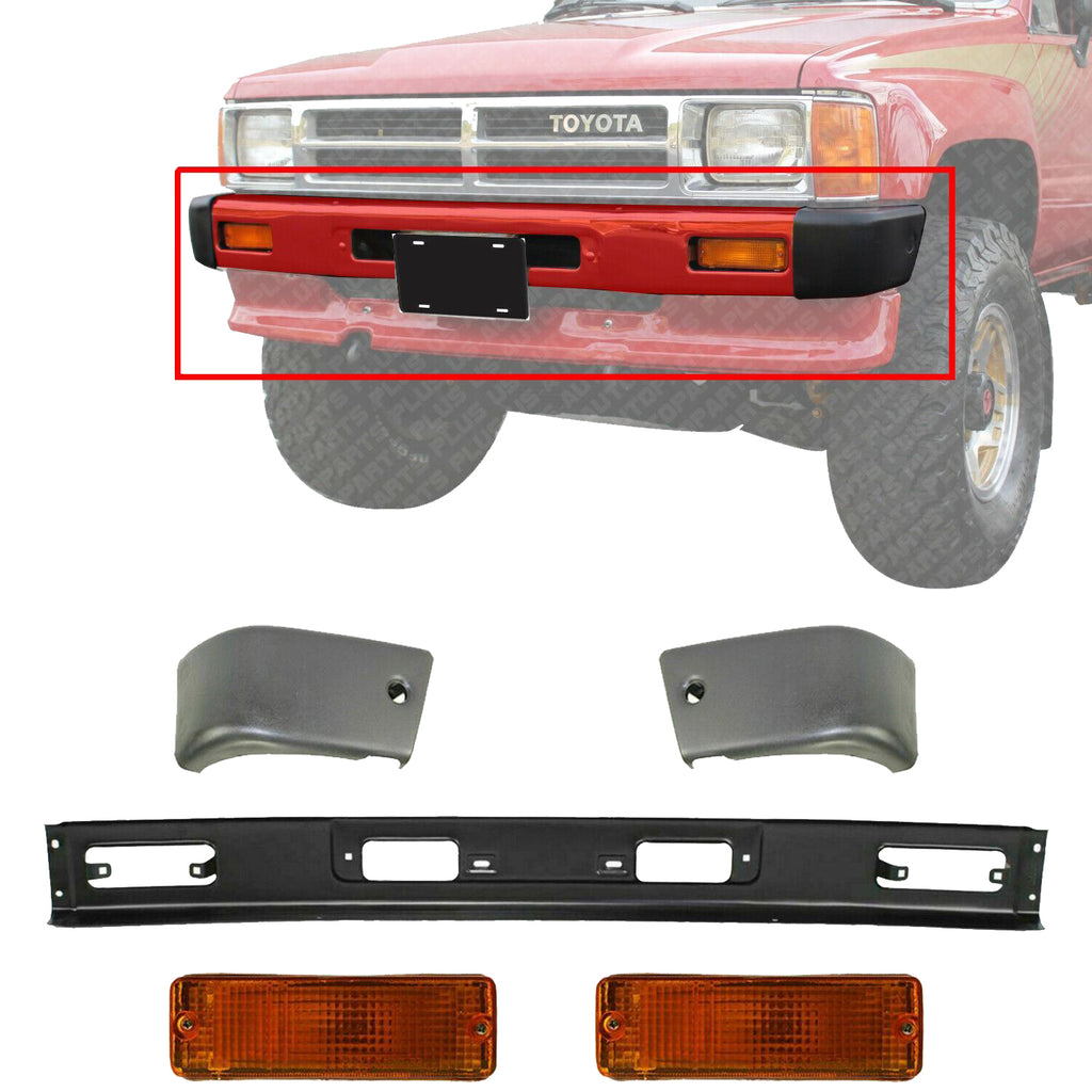 Front Bumper Kit + Signal Lamps For 1984-1987 Toyota 4Runner / Pickup 4wd