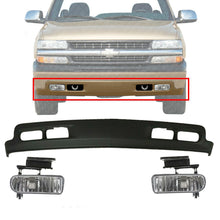 Load image into Gallery viewer, Front Lower Valance + Fog Lamp RH + LH For 99-02 Chevy Silverado / 00-04 Tahoe