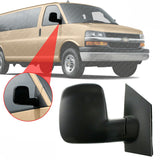 Side Manual Mirror Right Passenger Side For 2008-20 Chevy Express GMC Savana Van