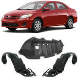 Front  Engine Splash Shield + Fender Liner RH + LH For 2011-2013 Toyota Corolla