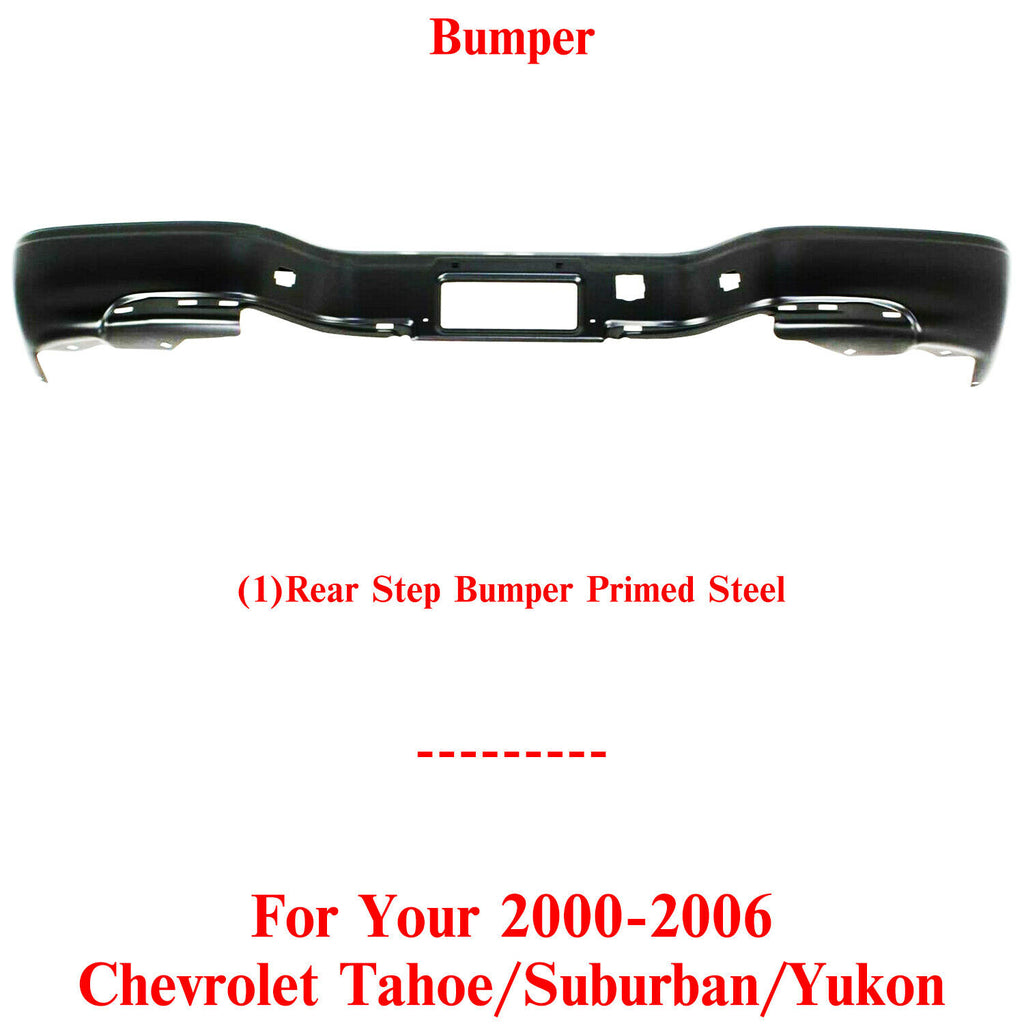 Rear Step Bumper Steel For 2000-2006 Chevrolet Tahoe/Suburban 2500 Yukon Denali