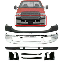 Load image into Gallery viewer, Front Bumper Chrome Steel +Upper+Valance+Brackets For 2005-2007 Ford F-250 F-350