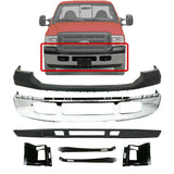 Front Bumper Chrome Steel +Upper+Valance+Brackets For 2005-2007 Ford F-250 F-350