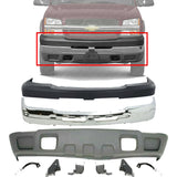 Front Bumper + Upper + Valance + Brackets For 2003-2006 Silverado 2500HD 3500HD