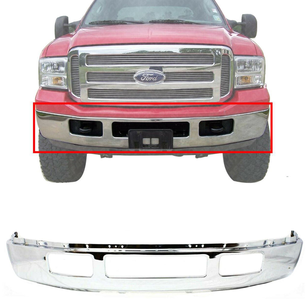 Front Bumper Chrome Steel For 05-07 Ford F-250 F-350 Super Duty 2005 Ford EXC