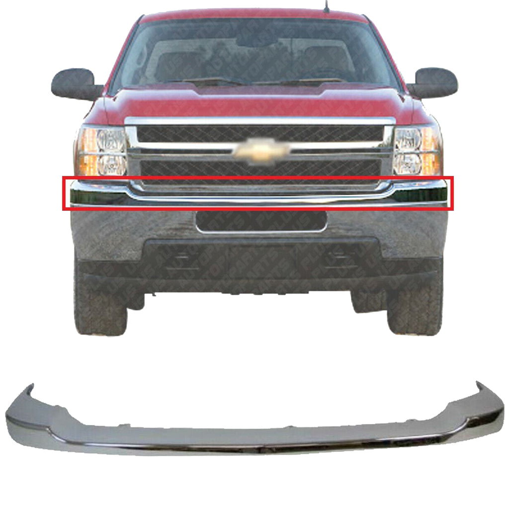 Front Bumper Upper Cap Chrome For 2011-2014 Chevrolet Silverado 2500HD 3500HD