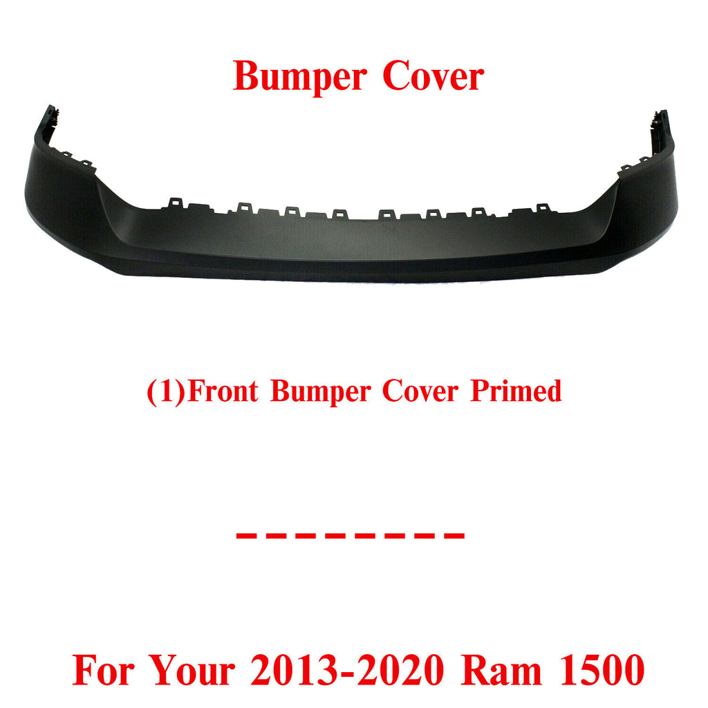 Front Bumper Upper Cover Primed For 2013-2020 Dodge Ram 1500