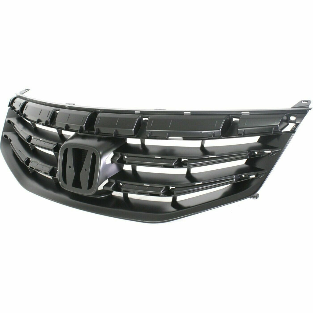 Grille Textured Black Shell & Insert Plastic For 2011-2012 Honda Accord Sedan