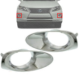 Fog Light Trim Molding Left & Right Side Chrome For 2013-2015 Lexus RX350 RX450H