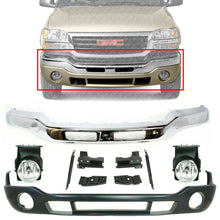 Load image into Gallery viewer, Front Bumper + Brackets + Valance Grille Fog For 2003-06 GMC Sierra 2500HD 3500