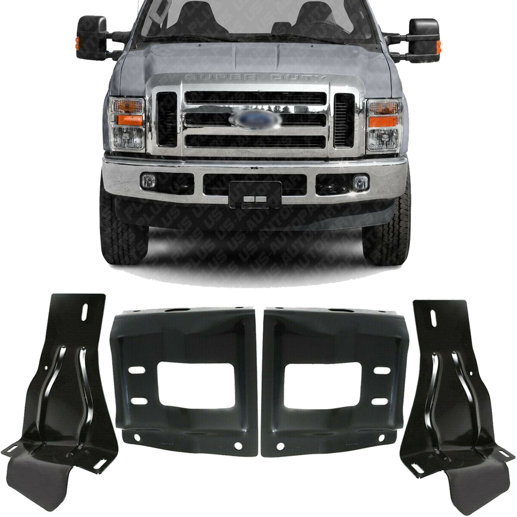 Front Bumper Bracket Set For 2008-2010 Ford F-250 Super Duty 4 Pcs Left & Right