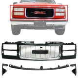 Primed Insert & Shell Grille w/ Chrome + Filler For 1994-2000 GMC C/K SERIES PU