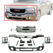 Load image into Gallery viewer, Front Bumper Chrome With Brackets + Valance + Grille For 2003-06 GMC Sierra 1500