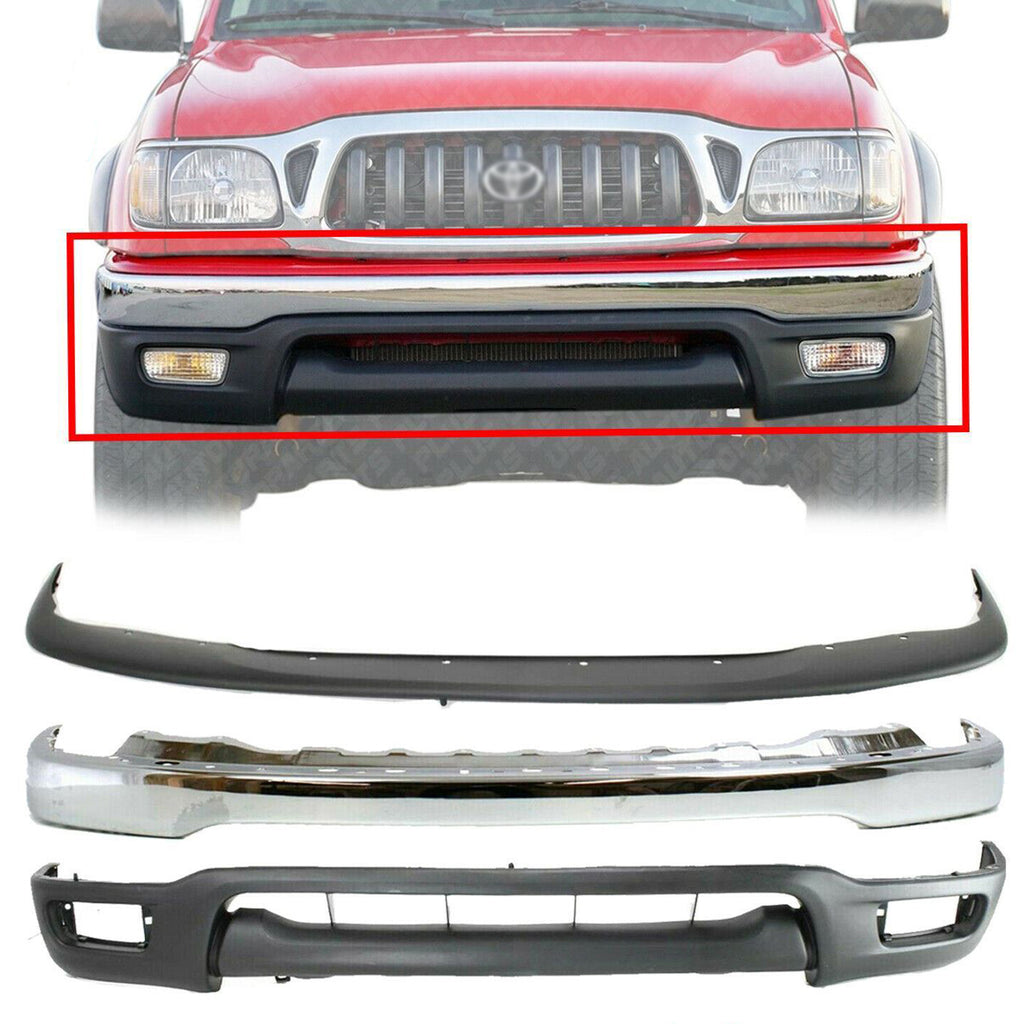 Front Chrome Bumper Air Deflector Valance Kit For 2001-2004 Toyota Tacoma