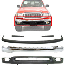 Load image into Gallery viewer, Front Bumper Chrome+ Upper Cover+Valance +Filler For 2001-2004 Toyota Tacoma 2WD