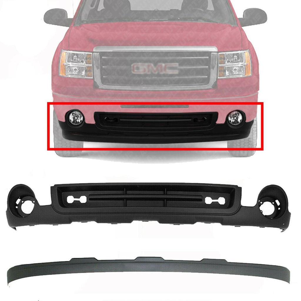 Front Lower Valance Textured & Extension Textured For 2007-2013 GMC Sierra 1500